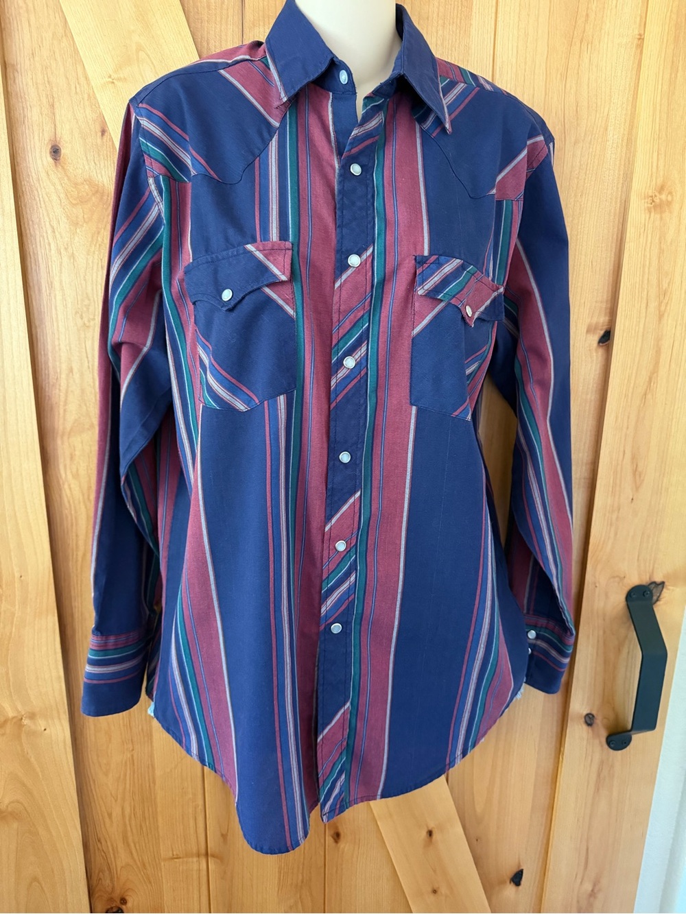 VTG 80sYoungbloods Western Pearl Snap Shirt Oversized Western Stripe Men’s M - Picture 4 of 11
